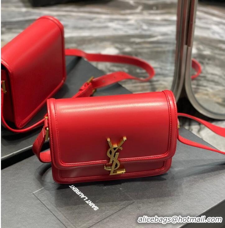 Buy Discount SAINT LAURENT SOLFERINO SMALL SATCHEL IN BOX LEATHER 634306 Red