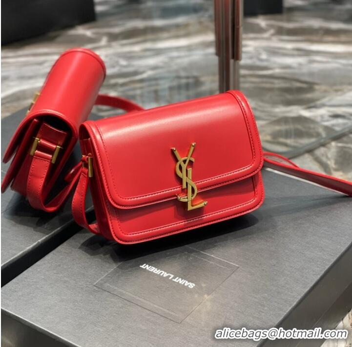 Buy Discount SAINT LAURENT SOLFERINO SMALL SATCHEL IN BOX LEATHER 634306 Red