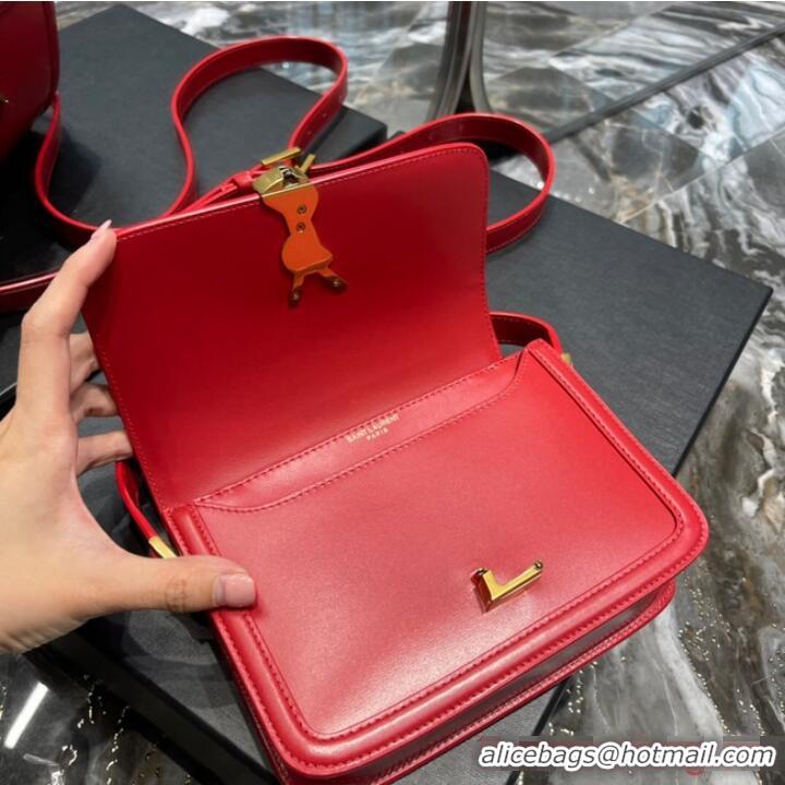 Buy Discount SAINT LAURENT SOLFERINO SMALL SATCHEL IN BOX LEATHER 634306 Red