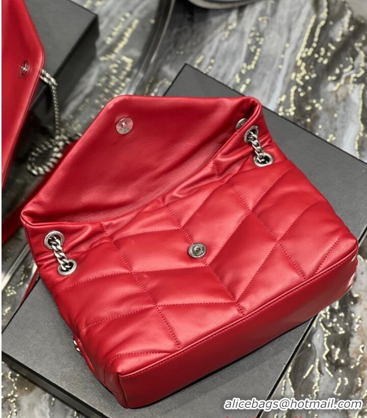 Best Price SAINT LAUREN PUFFER SMALL CHAIN BAG Y777476 red&Silver