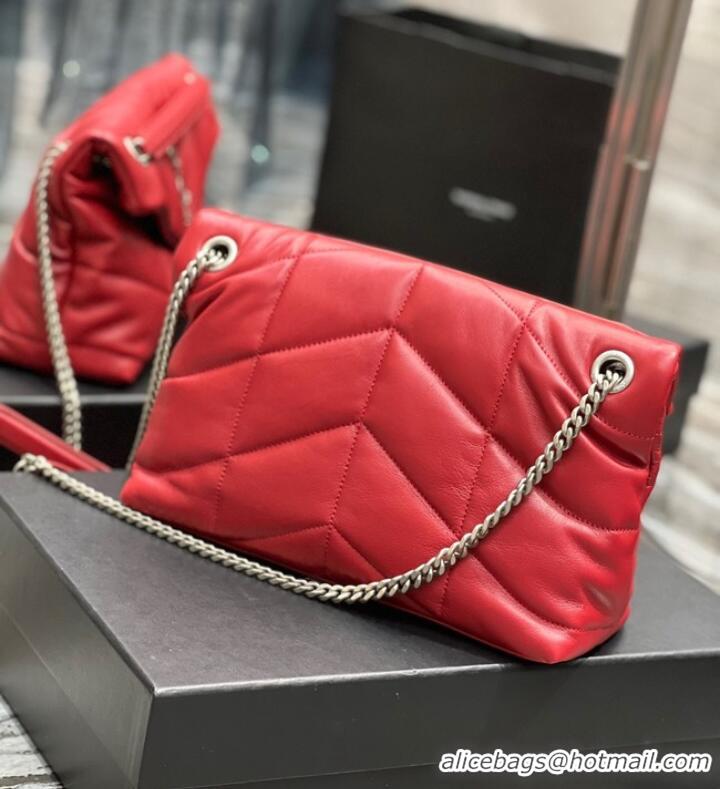 Best Price SAINT LAUREN PUFFER SMALL CHAIN BAG Y777476 red&Silver