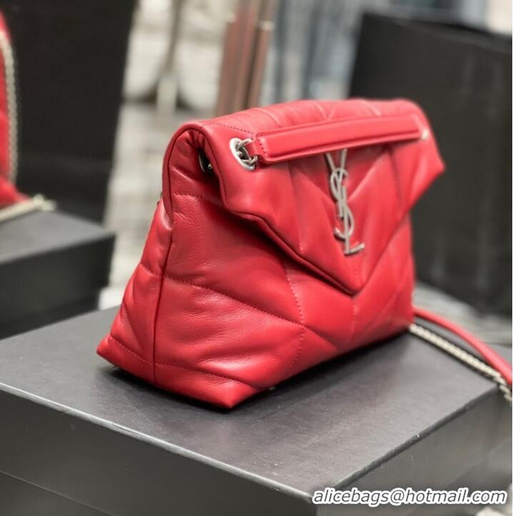 Best Price SAINT LAUREN PUFFER SMALL CHAIN BAG Y777476 red&Silver