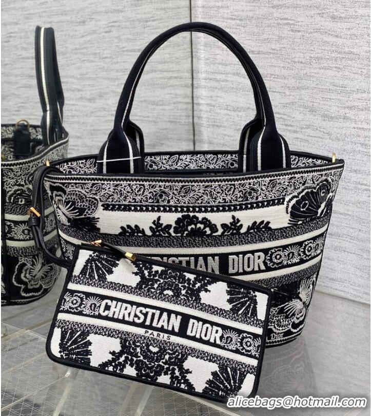 Good Taste Dior HAT BASKET BAG White and Black Butterfly Bandana Embroider M1328CES