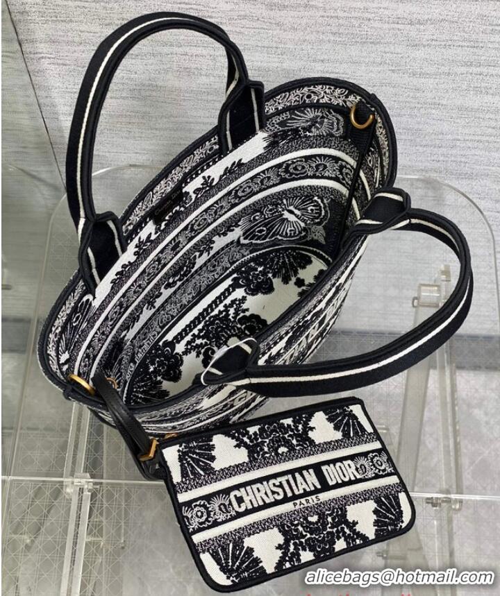 Good Taste Dior HAT BASKET BAG White and Black Butterfly Bandana Embroider M1328CES