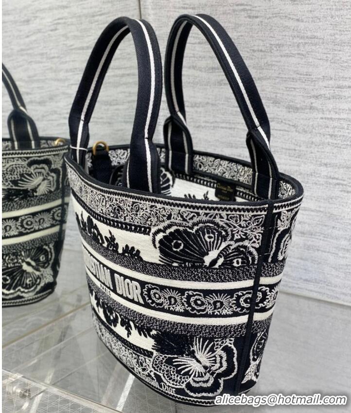 Good Taste Dior HAT BASKET BAG White and Black Butterfly Bandana Embroider M1328CES