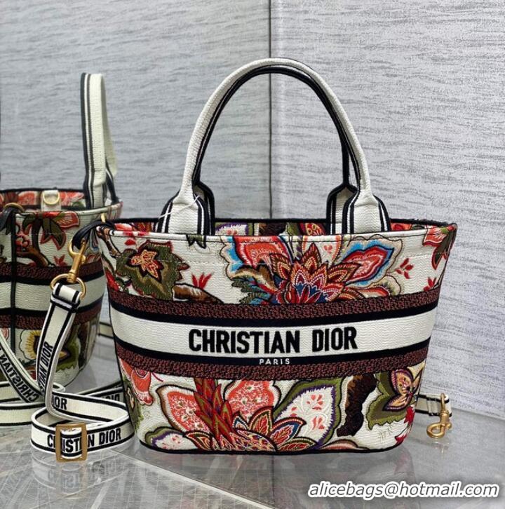 Super Quality Dior HAT BASKET BAG Natural Multicolor Albero della Vita Embroider M1328CES