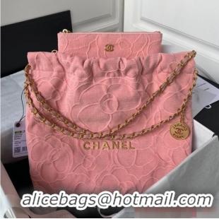 Top Quality CHANEL 22 HANDBAG Tweed AS3260 pink