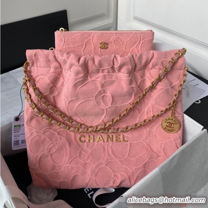 Top Quality CHANEL 22 HANDBAG Tweed AS3260 pink