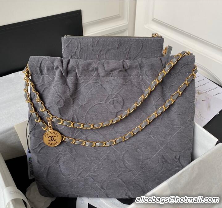 Reasonable Price CHANEL 22 HANDBAG Tweed AS3260 Gray