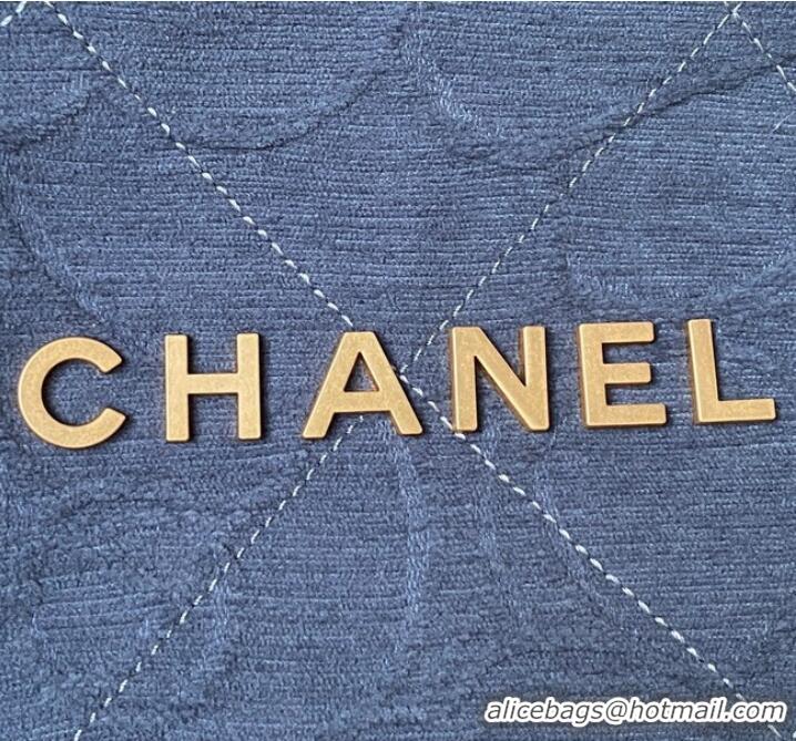 Top Quality CHANEL 22 HANDBAG Tweed AS3260 Blue