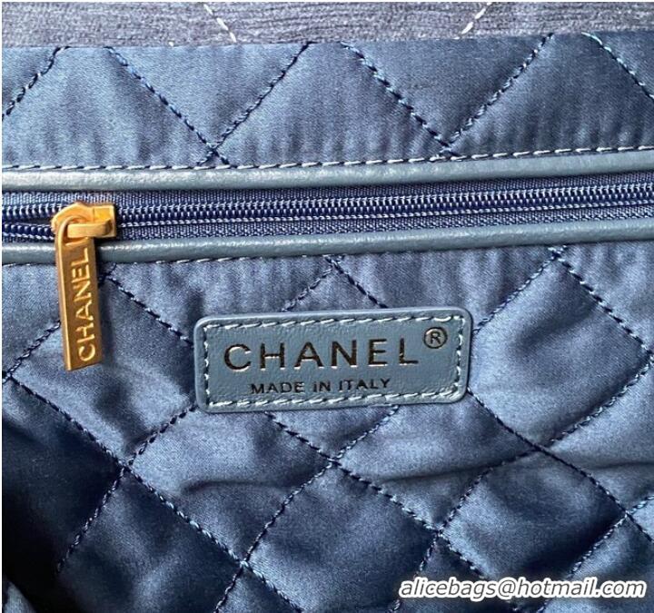 Top Quality CHANEL 22 HANDBAG Tweed AS3260 Blue