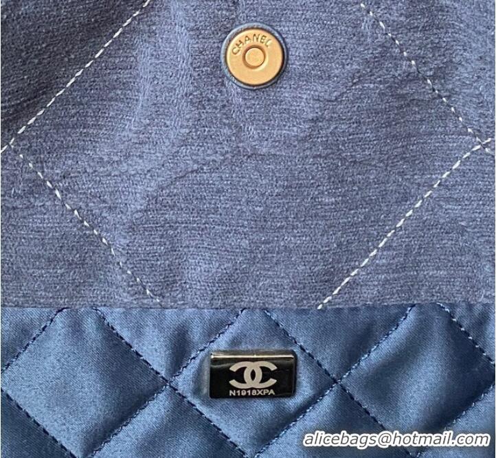 Top Quality CHANEL 22 HANDBAG Tweed AS3260 Blue