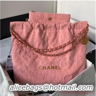 Famous Brand CHANEL 22 HANDBAG Tweed AS3261 Pink