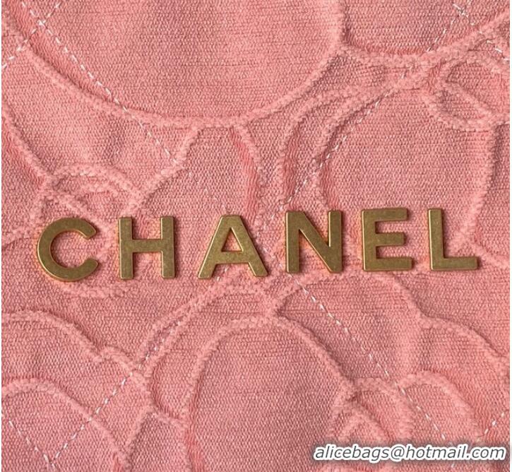 Famous Brand CHANEL 22 HANDBAG Tweed AS3261 Pink