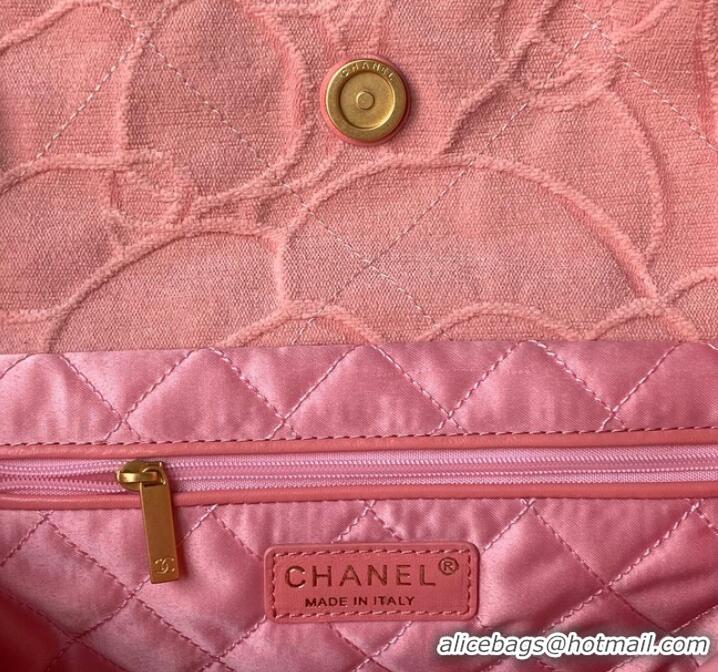 Famous Brand CHANEL 22 HANDBAG Tweed AS3261 Pink