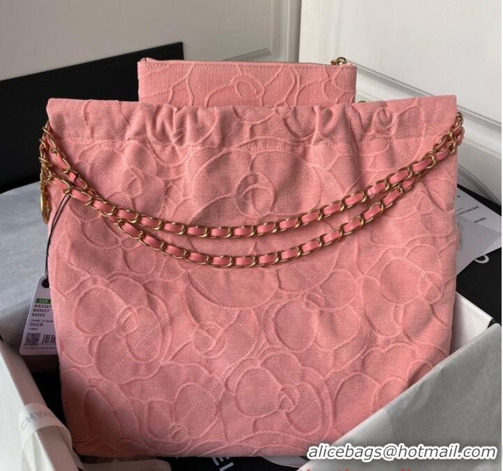 Famous Brand CHANEL 22 HANDBAG Tweed AS3261 Pink