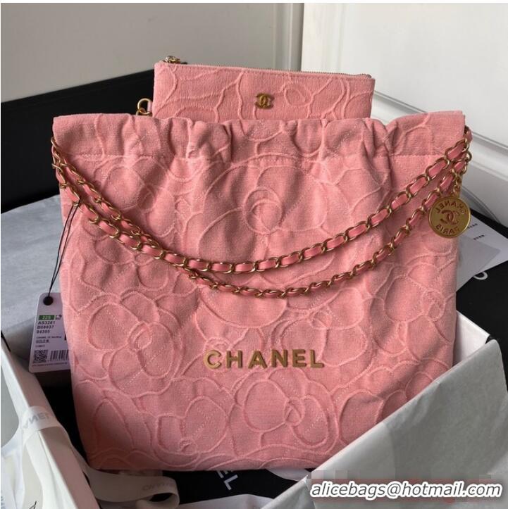 Famous Brand CHANEL 22 HANDBAG Tweed AS3261 Pink