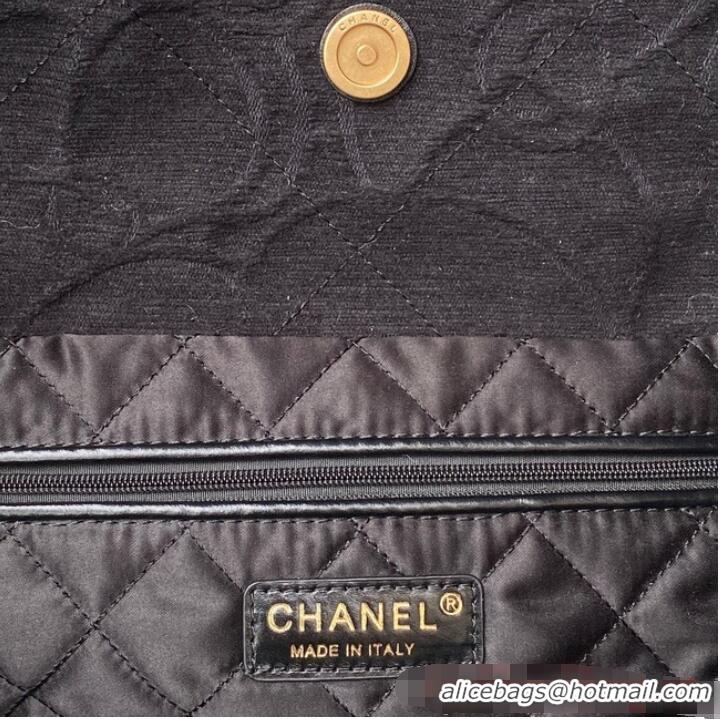 Top Grade CHANEL 22 HANDBAG Tweed AS3261 Black