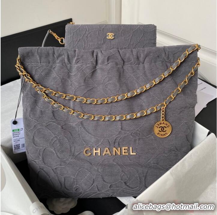 Most Popular CHANEL 22 HANDBAG Tweed AS3261 Gray