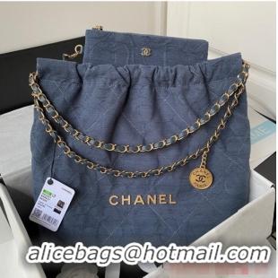 Top Design CHANEL 22 HANDBAG Tweed AS3261 Blue