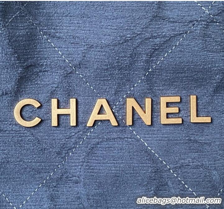 Top Design CHANEL 22 HANDBAG Tweed AS3261 Blue