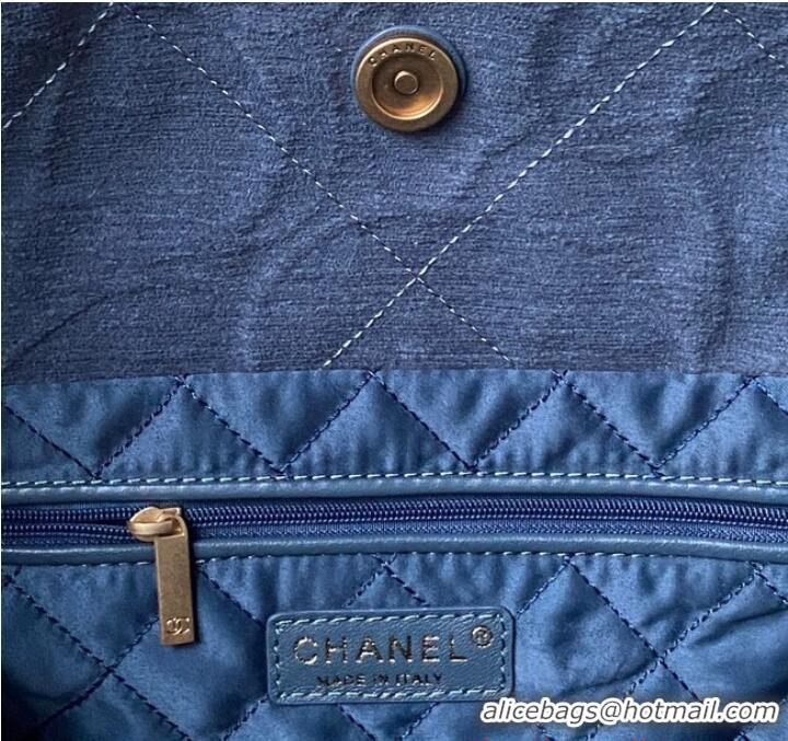 Top Design CHANEL 22 HANDBAG Tweed AS3261 Blue