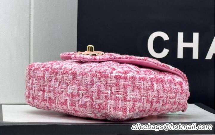 Most Popular Chanel Tweed CLUTCH WITH CHAIN AS3782 Pink