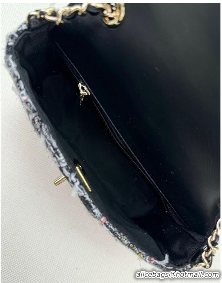 Grade Quality Chanel Tweed CLUTCH WITH CHAIN AS3782 Black