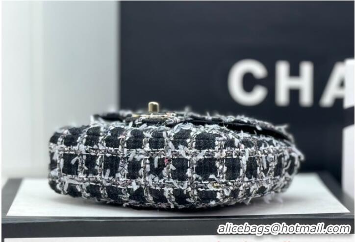 Grade Quality Chanel Tweed CLUTCH WITH CHAIN AS3782 Black