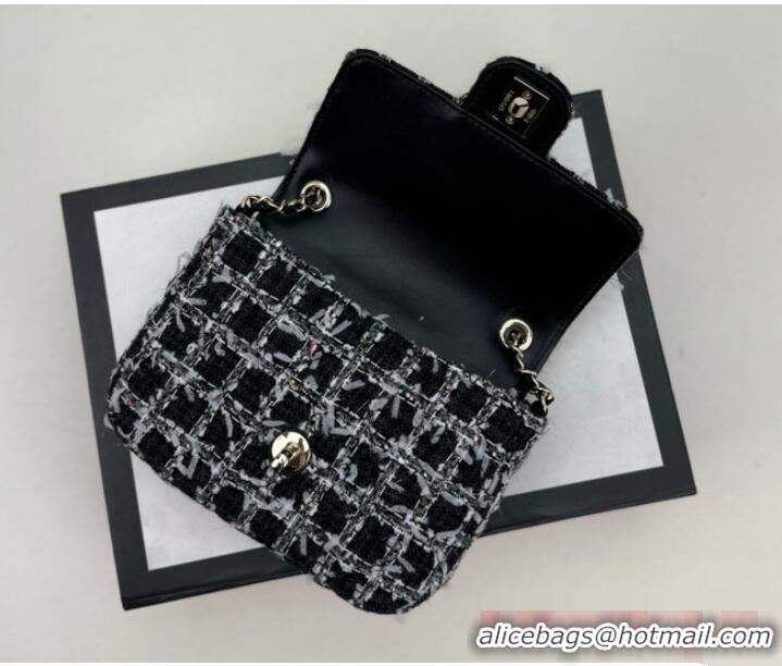 Grade Quality Chanel Tweed CLUTCH WITH CHAIN AS3782 Black