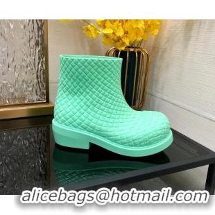 Classic Hot Bottega Veneta Fireman Ankle Boots Intreccio Leather Green 205093