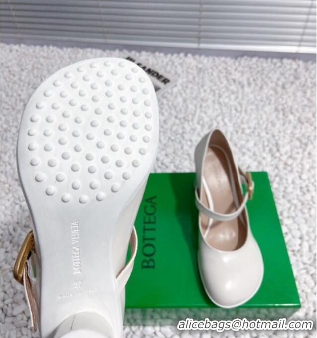 Perfect Bottega Veneta Atomic Pumps 7.5cm in Shiny Calf Leather White 218018