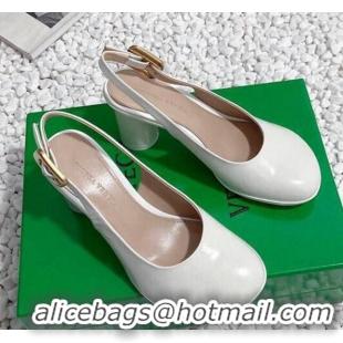 Trendy Design Bottega Veneta Atomic Slingback Pumps 7.5cm in Shiny Leather White 218022