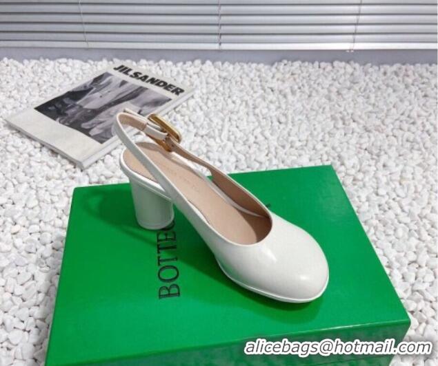 Trendy Design Bottega Veneta Atomic Slingback Pumps 7.5cm in Shiny Leather White 218022