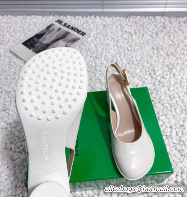 Trendy Design Bottega Veneta Atomic Slingback Pumps 7.5cm in Shiny Leather White 218022