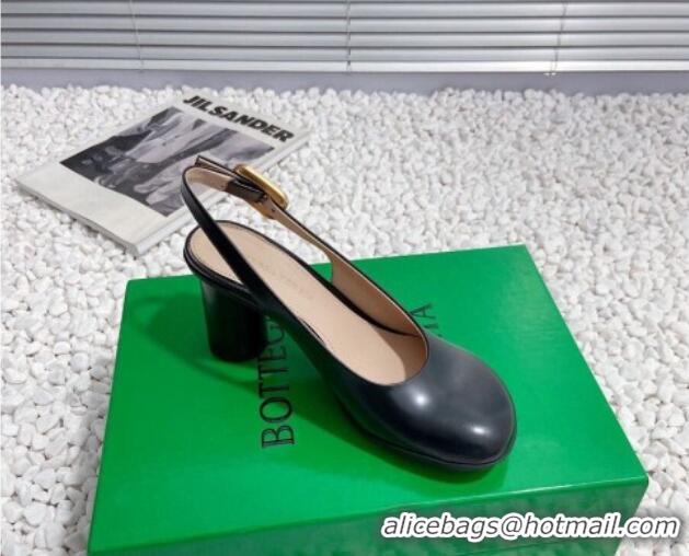 Low Cost Bottega Veneta Atomic Slingback Pumps 7.5cm in Shiny Leather Black 1218024