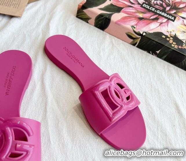 Top Grade Dolce & Gabbana DG TPU Flat Slide Sandals Pink 0105082