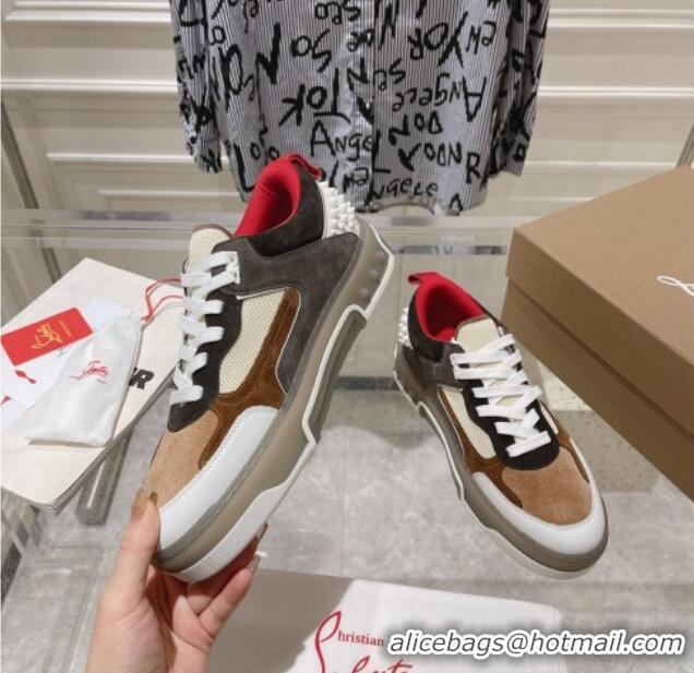 Best Price Christian Louboutin Astroloubi Sneakers in Suede Grey/Brown 105084