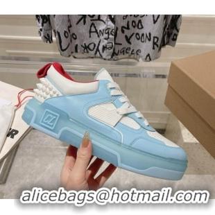 Low Price Christian Louboutin Astroloubi Sneakers in Calf Leather Light Blue/White 105085