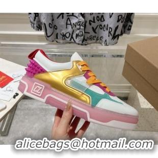 Low Cost Christian Louboutin Astroloubi Sneakers in Leather and Suede White/Multi 105088