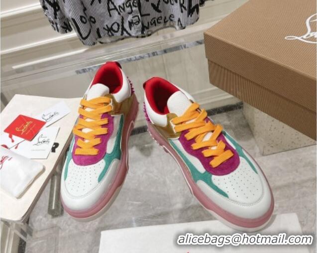 Low Cost Christian Louboutin Astroloubi Sneakers in Leather and Suede White/Multi 105088