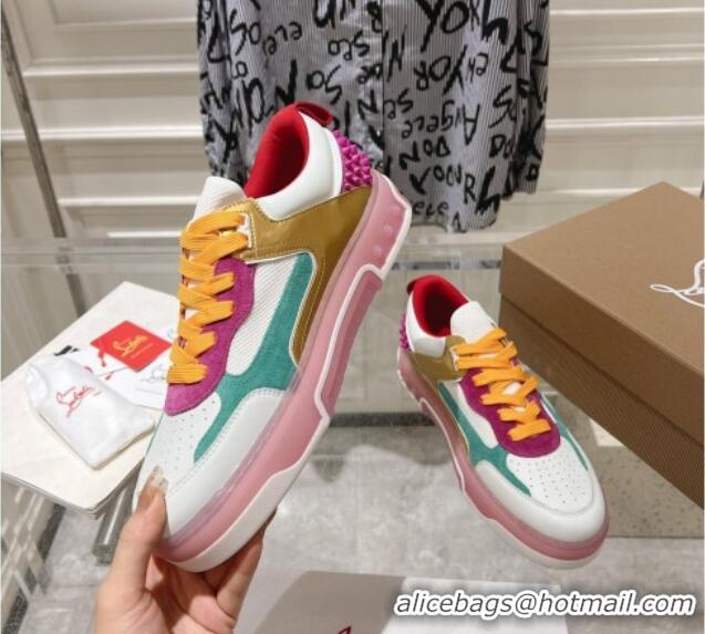 Low Cost Christian Louboutin Astroloubi Sneakers in Leather and Suede White/Multi 105088