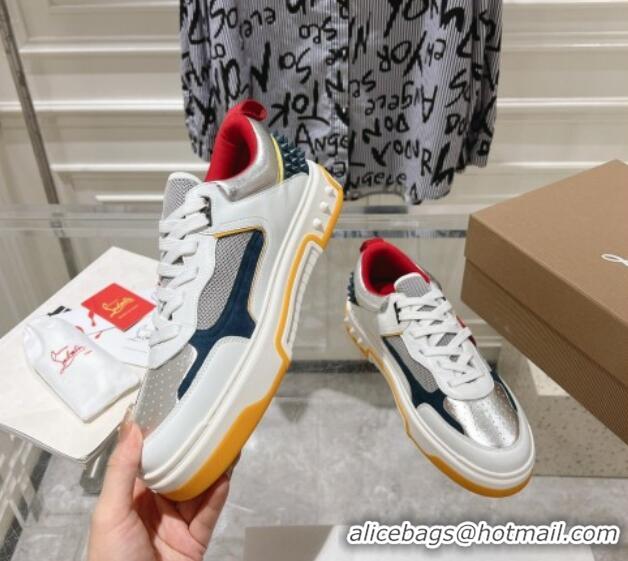 Perfect Christian Louboutin Astroloubi Sneakers in Suede and Leather Silver 105090