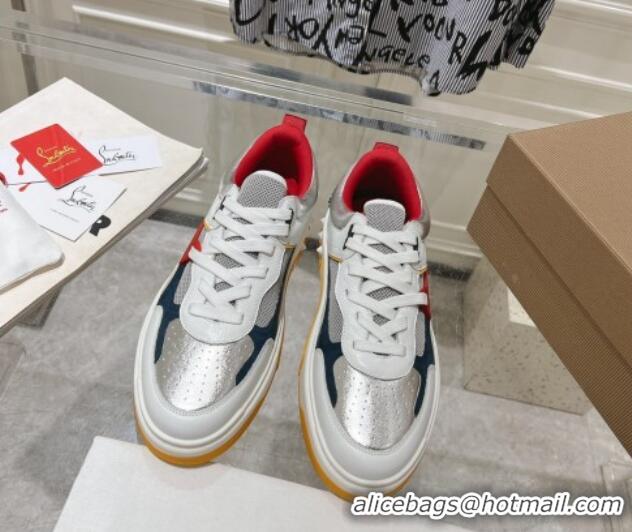 Perfect Christian Louboutin Astroloubi Sneakers in Suede and Leather Silver 105090