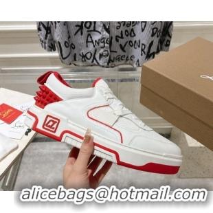 Affordable Price Christian Louboutin Astroloubi Sneakers in Suede and Leather White/Red 105091