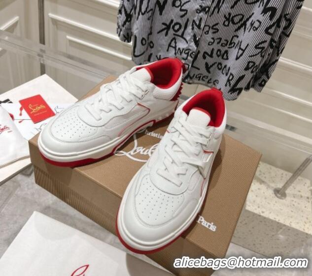 Affordable Price Christian Louboutin Astroloubi Sneakers in Suede and Leather White/Red 105091