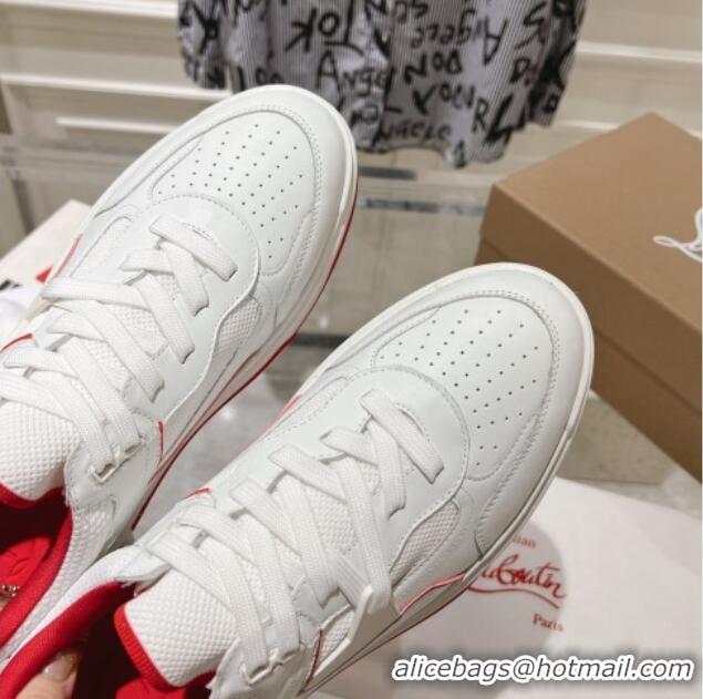 Affordable Price Christian Louboutin Astroloubi Sneakers in Suede and Leather White/Red 105091