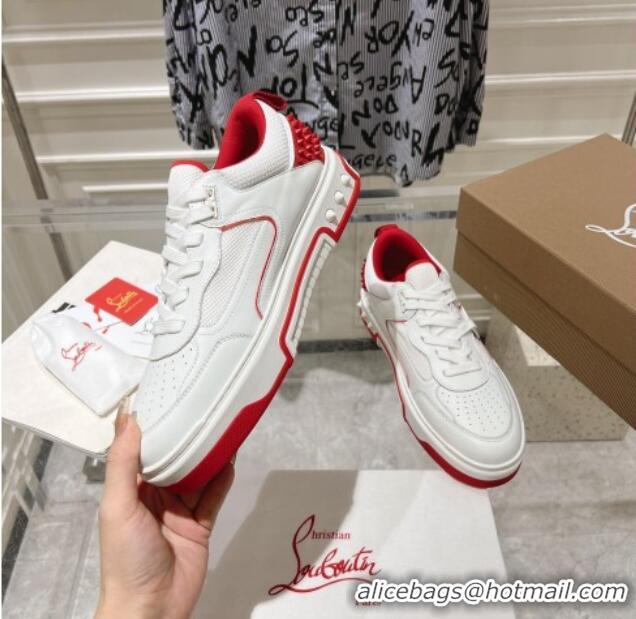 Affordable Price Christian Louboutin Astroloubi Sneakers in Suede and Leather White/Red 105091