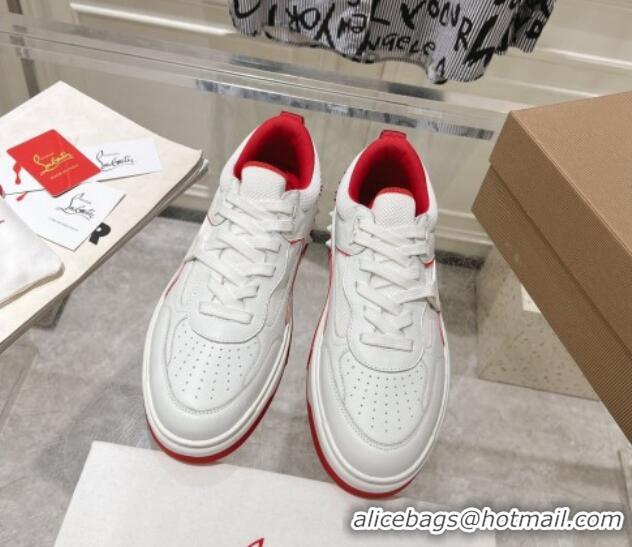 Affordable Price Christian Louboutin Astroloubi Sneakers in Suede and Leather White/Red 105091