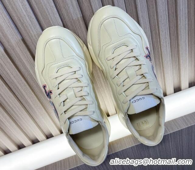 Best Price Gucci Rhyton 2024s Chinese New Year Sneaker with Interlocking G White/Blue 0105096